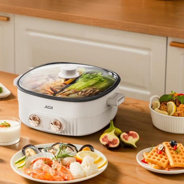 ACA双控鸳鸯电火锅ALY-G05HG01J家用电煮锅多功能一体大容量5L ACA双控鸳鸯电火锅ALY-G05HG01J家用电煮锅多功能一体大容量5L