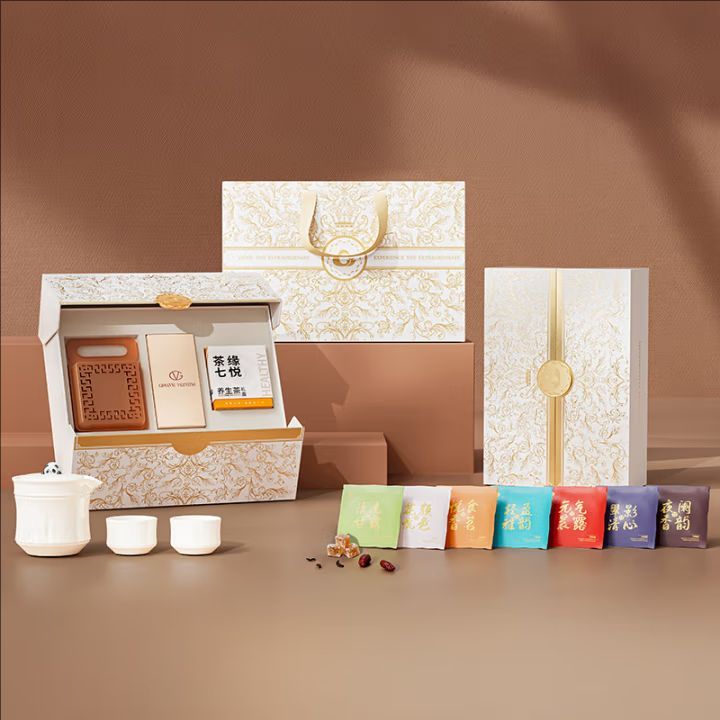 云搭档茶韵丝情礼盒Y-D252Y华伦天奴丝巾茶缘七悦养生茶菲米茶具组合套装 云搭档茶韵丝情礼盒Y-D252Y华伦天奴丝巾茶缘七悦养生茶菲米茶具组合套装