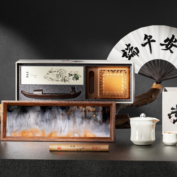 云搭档常来端午安康节节高茶具套组云南白茶折扇流动沙画香炉线香 云搭档常来端午安康节节高茶具套组云南白茶折扇流动沙画香炉线香